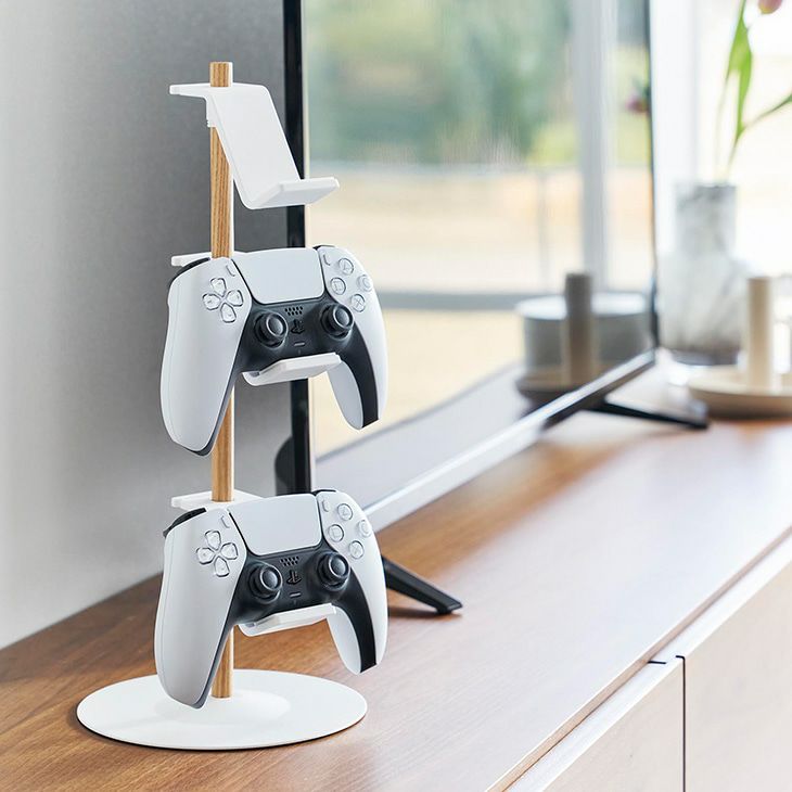 towerタワー置台が動くゲームコントローラー収納ラック(ホワイト)（イメージ）