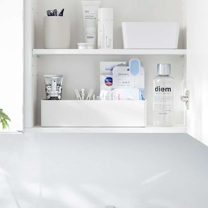 towerタワーハンドル付きスリム収納ボックス(ホワイト)（カラー）