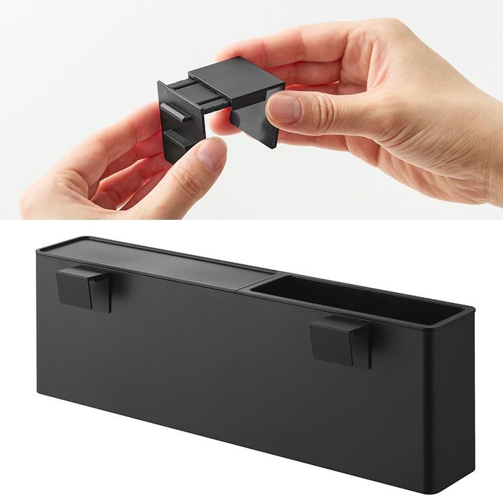 towerタワー引っ掛けティッシュケース＆ダストボックス(ブラック)（カラー）