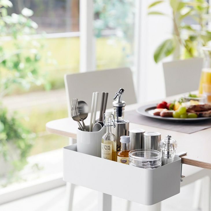 towerタワーテーブル横バスケット(ホワイト)（イメージ）