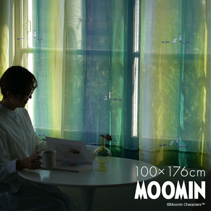 カーテン レース MOOMIN/ムーミン オーロラボイル (幅100×丈176cm ) 1