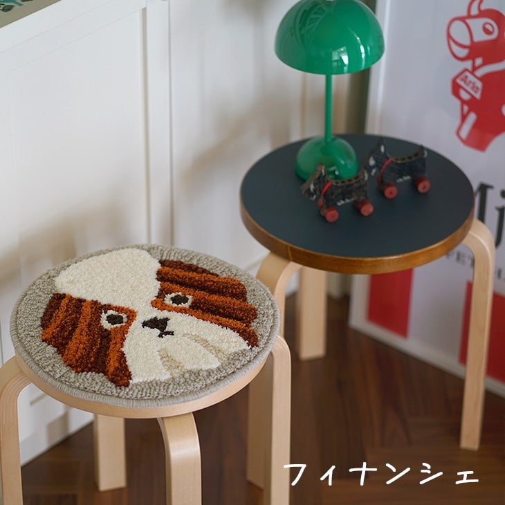 メゾン・テリア コラボ】 洗える チェアパッド ケーキ犬チェアパッド